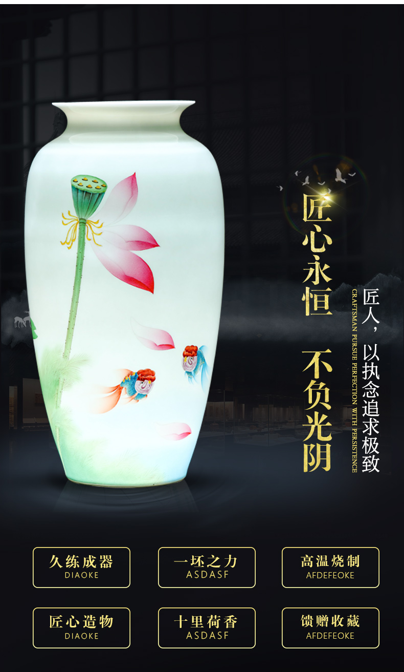 Jingdezhen ceramics famous hand - made vases furnishing articles sitting room TV ark, decoration of Chinese style household arranging flowers