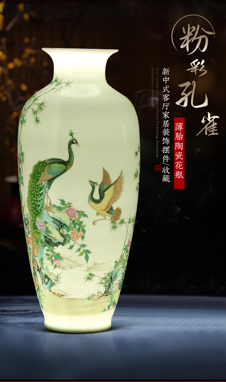 Jingdezhen ceramics vase furnishing articles of new Chinese style household adornment wine porch flower arranging handicraft sitting room