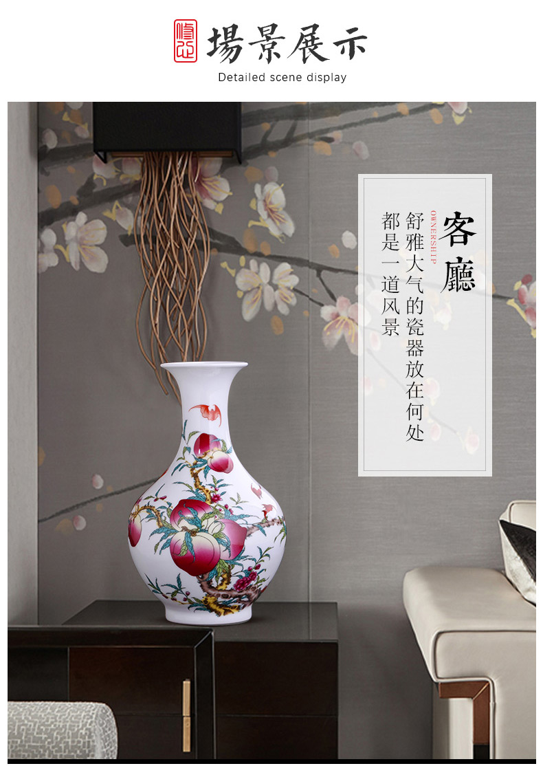 Jingdezhen ceramics live figure vase home furnishing articles flower arranging Chinese style living room TV cabinet handicraft