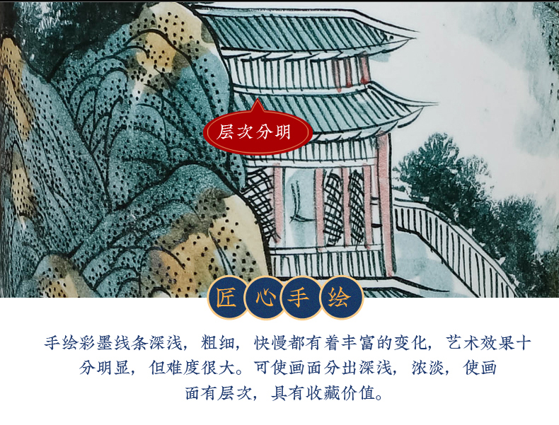 Jingdezhen ceramic hand - made of large Chinese blue and white porcelain vase hotel decoration office furnishing articles large living room