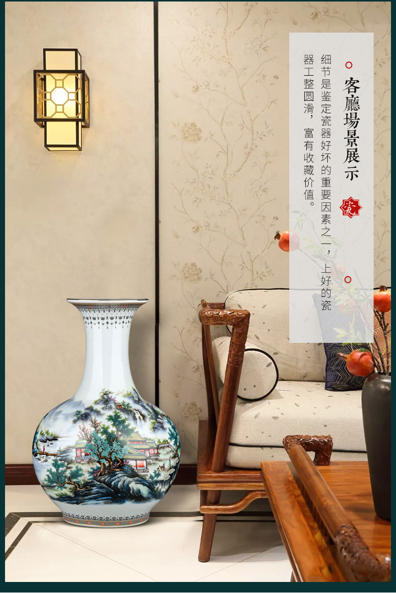 New Chinese style household ceramics jingdezhen ground vase oversized flower arrangement sitting room adornment TV ark, furnishing articles