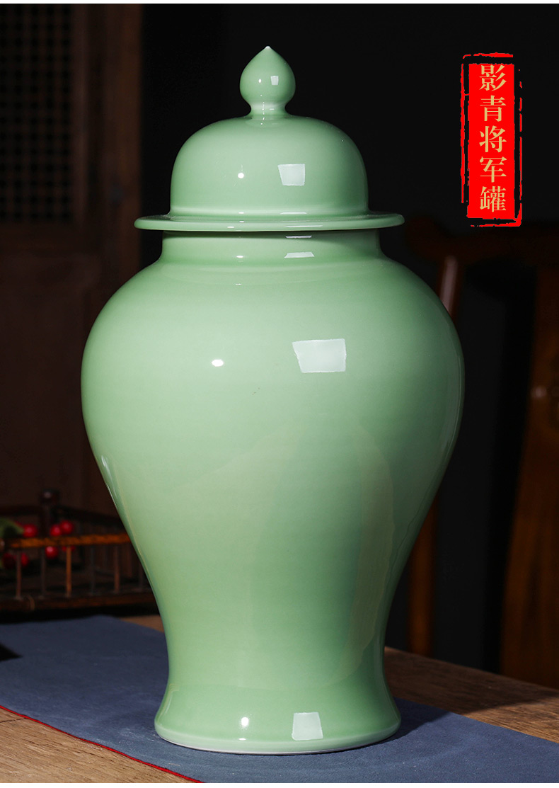 Jingdezhen ceramics glaze color storage tank general pot vase of new Chinese style decorates porch place, a large living room