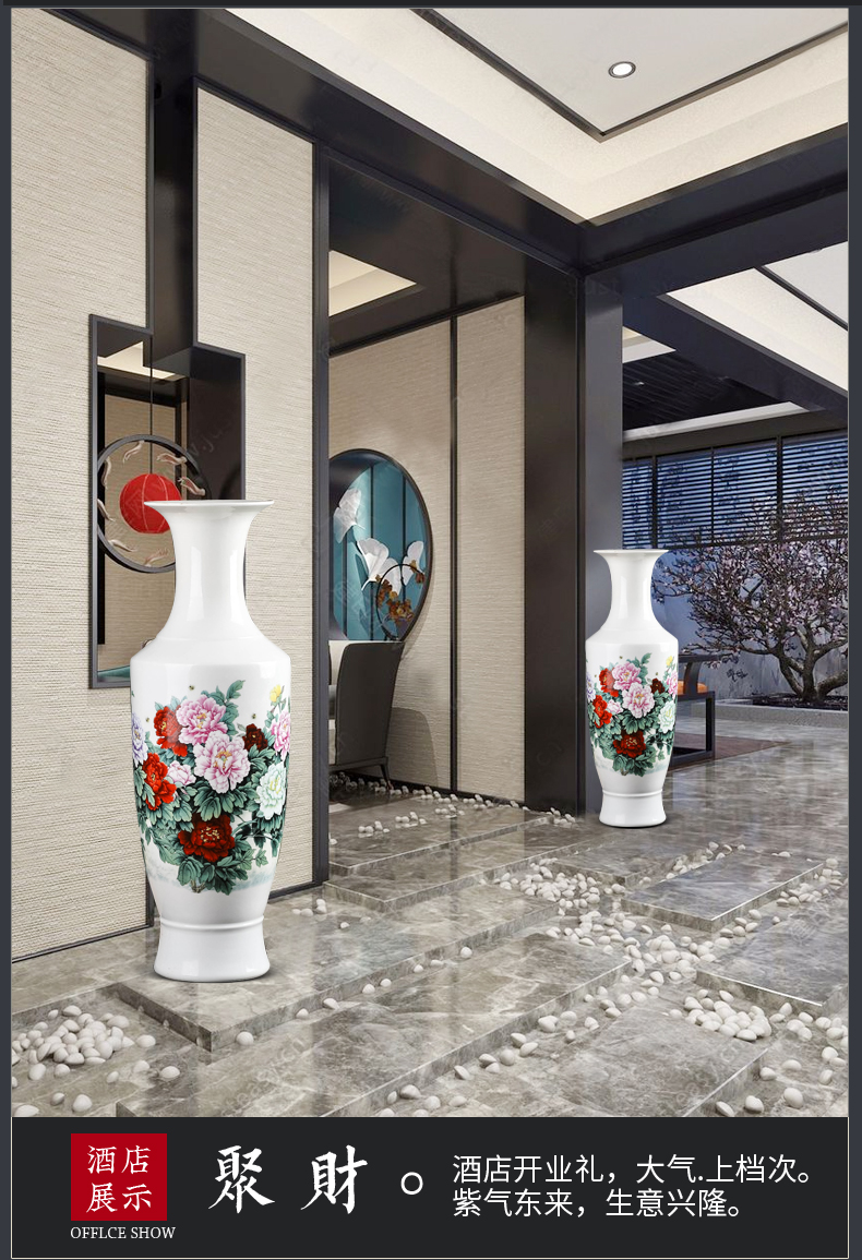 Jingdezhen ceramics furnishing articles sitting room of large vase flower arranging Chinese style household adornment large TV ark