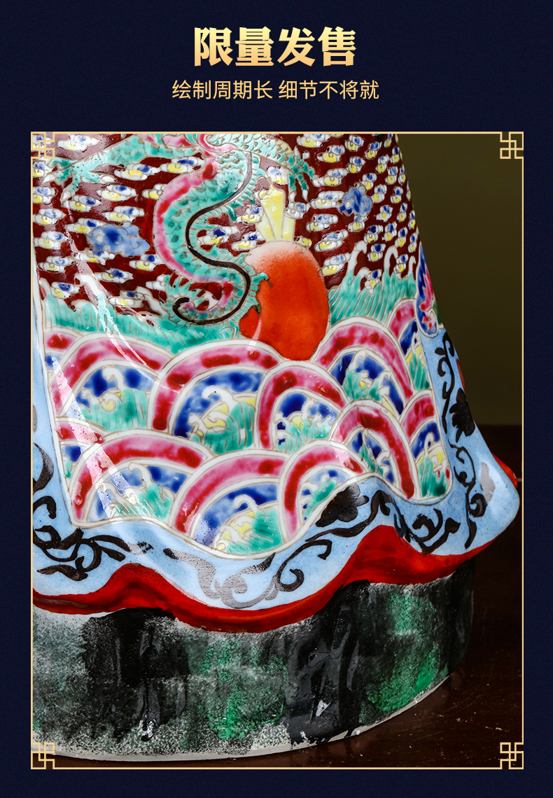 Jingdezhen ceramics wu god of wealth lucky furnishing articles and sitting room of Chinese style household adornment porch decoration opening gifts