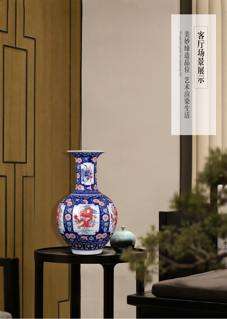 Jingdezhen ceramics imitation GuLongWen Chinese blue and white porcelain vases, flower arrangement sitting room porch home furnishing articles