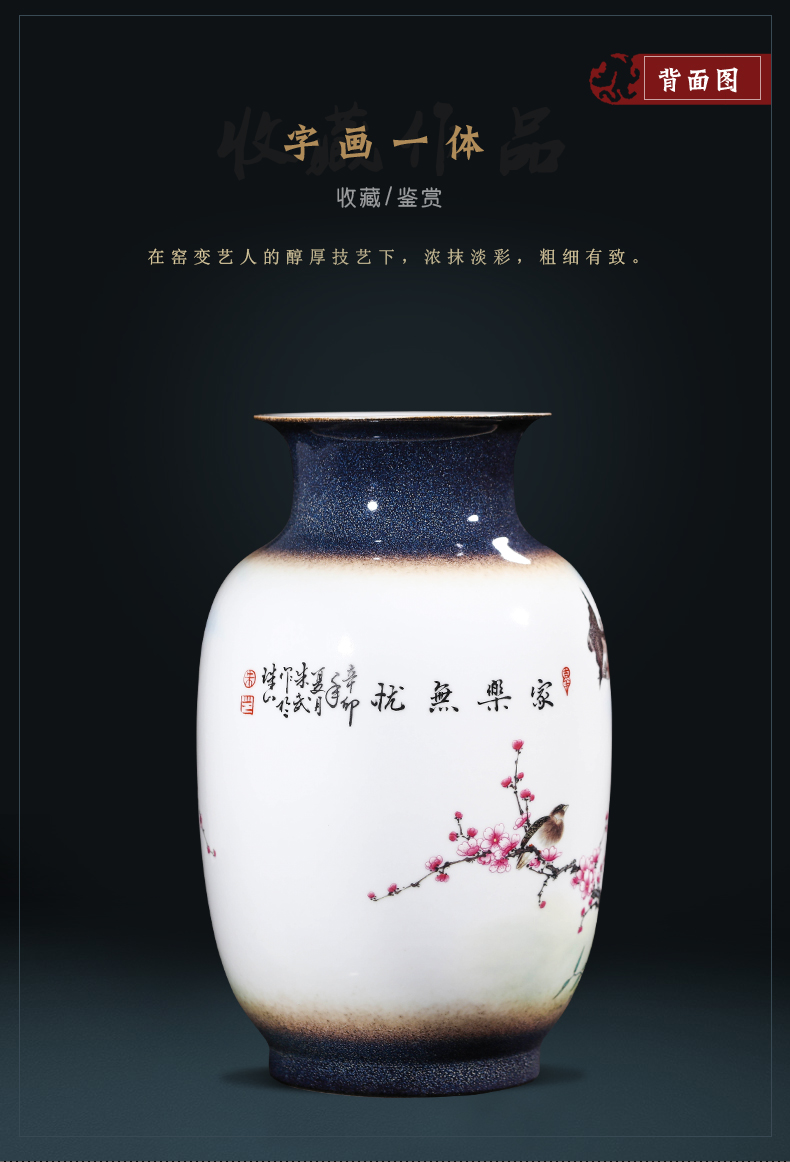 Creative jingdezhen ceramics up Zhu Wu the knorr worry - free work vase furnishing articles to send the led business