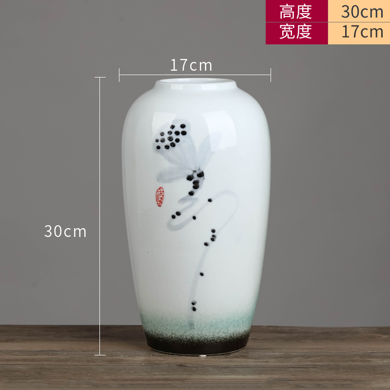 Jingdezhen ceramic vases, flower arranging clearance storage tank porch of new Chinese style household adornment handicraft furnishing articles