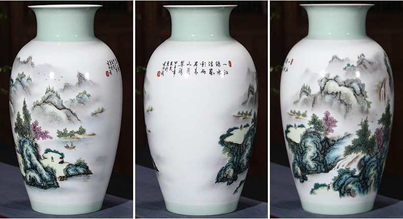 Jingdezhen ceramic vase furnishing articles sitting room flower arranging famous famille rose porcelain TV ark, of Chinese style household ornaments