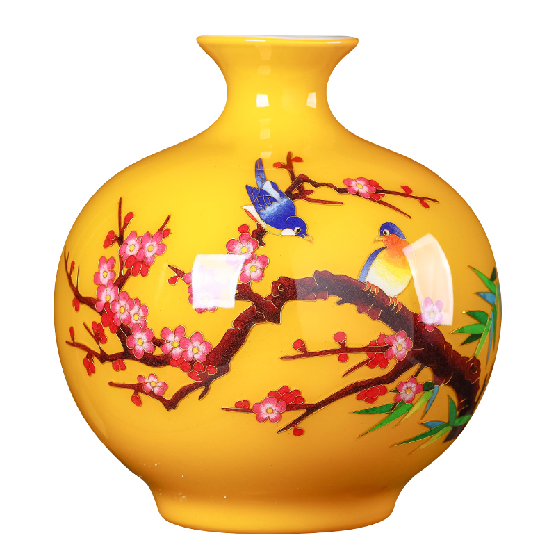Jingdezhen ceramic gold straw beaming vase Chinese flower arranging sitting room home wine ark, adornment furnishing articles