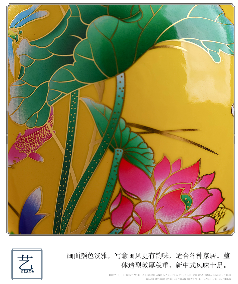 Jingdezhen ceramics new Chinese vase furnishing articles flower arranging dried flowers home sitting room TV cabinet decorative arts and crafts