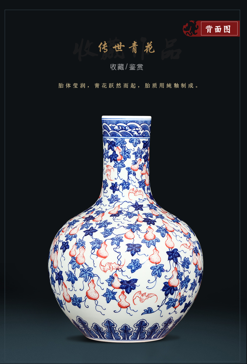 Blue and white live figure vase flower arranging Chinese jingdezhen ceramics hand - made archaize sitting room adornment is placed gifts