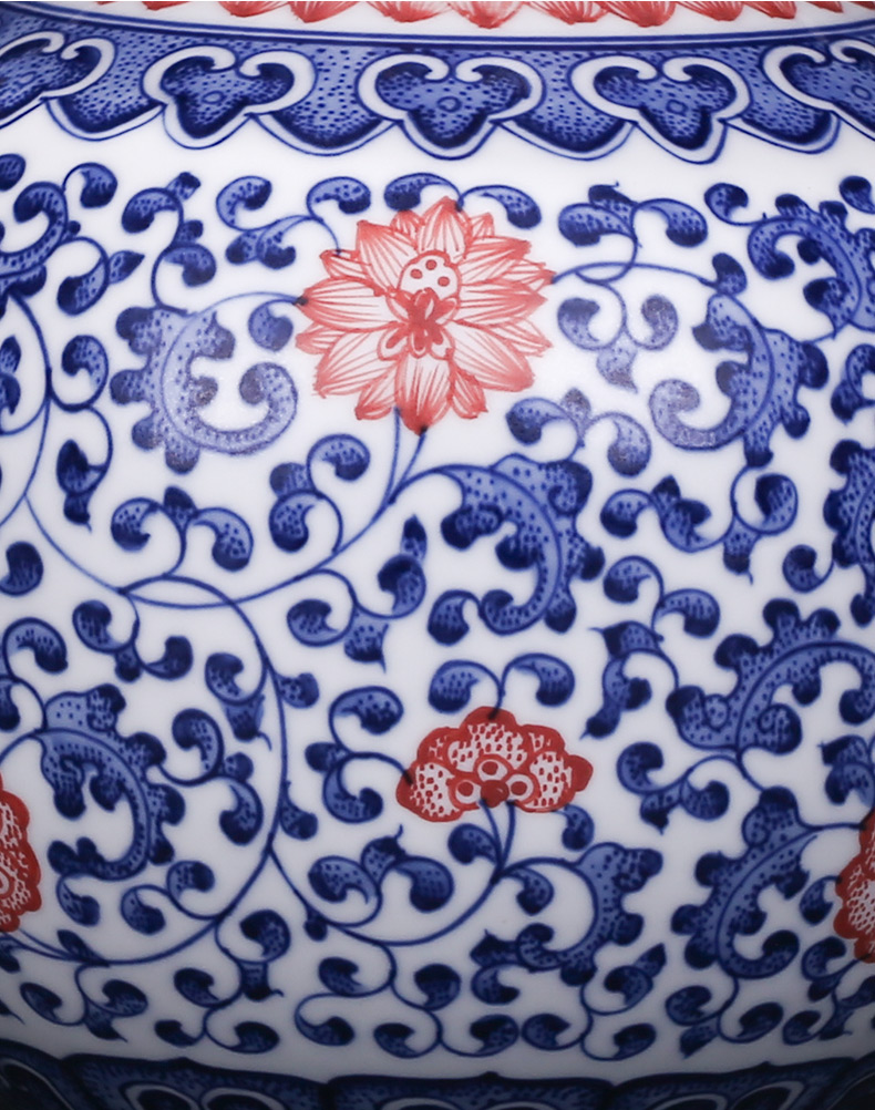 Jingdezhen ceramics imitation qianlong year hand - made of blue and white gourd bottle of new Chinese style classical sitting room adornment is placed