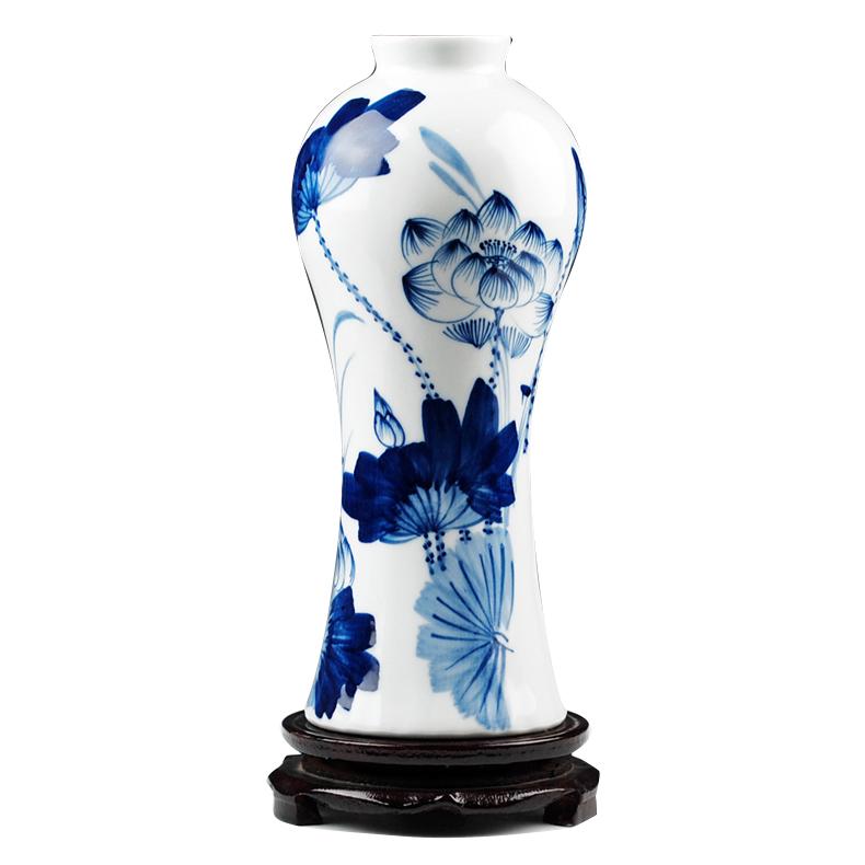 Blue and white hand draw freehand brushwork in traditional Chinese jingdezhen ceramics creative home furnishing articles flower vases, flower implement the living room