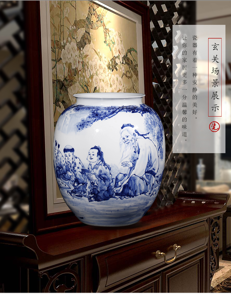 Jingdezhen ceramics outnumbered hand - made of blue and white porcelain vase household of Chinese style of the sitting room porch place gifts