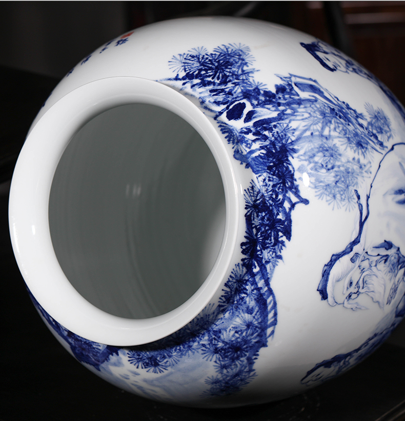 Jingdezhen ceramics outnumbered hand - made of blue and white porcelain vase household of Chinese style of the sitting room porch place gifts