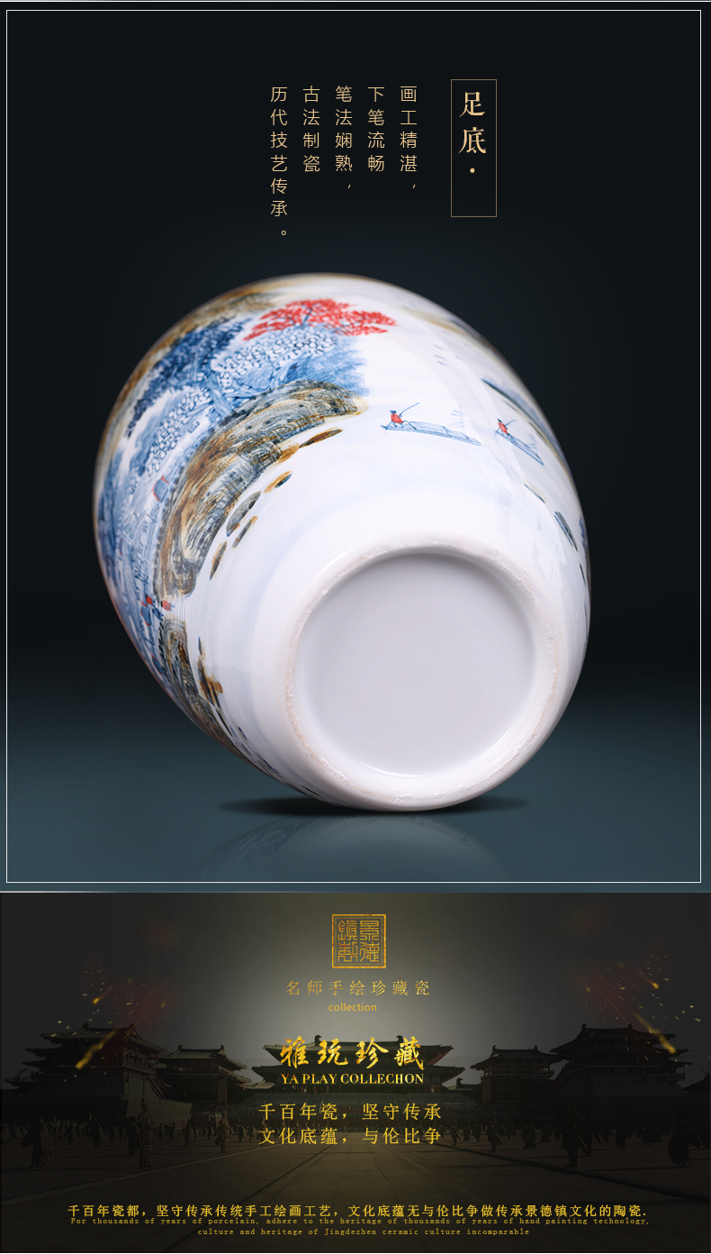 Antique hand - made of blue and white porcelain of jingdezhen ceramics of large vases, flower arranging Chinese sitting room adornment is placed