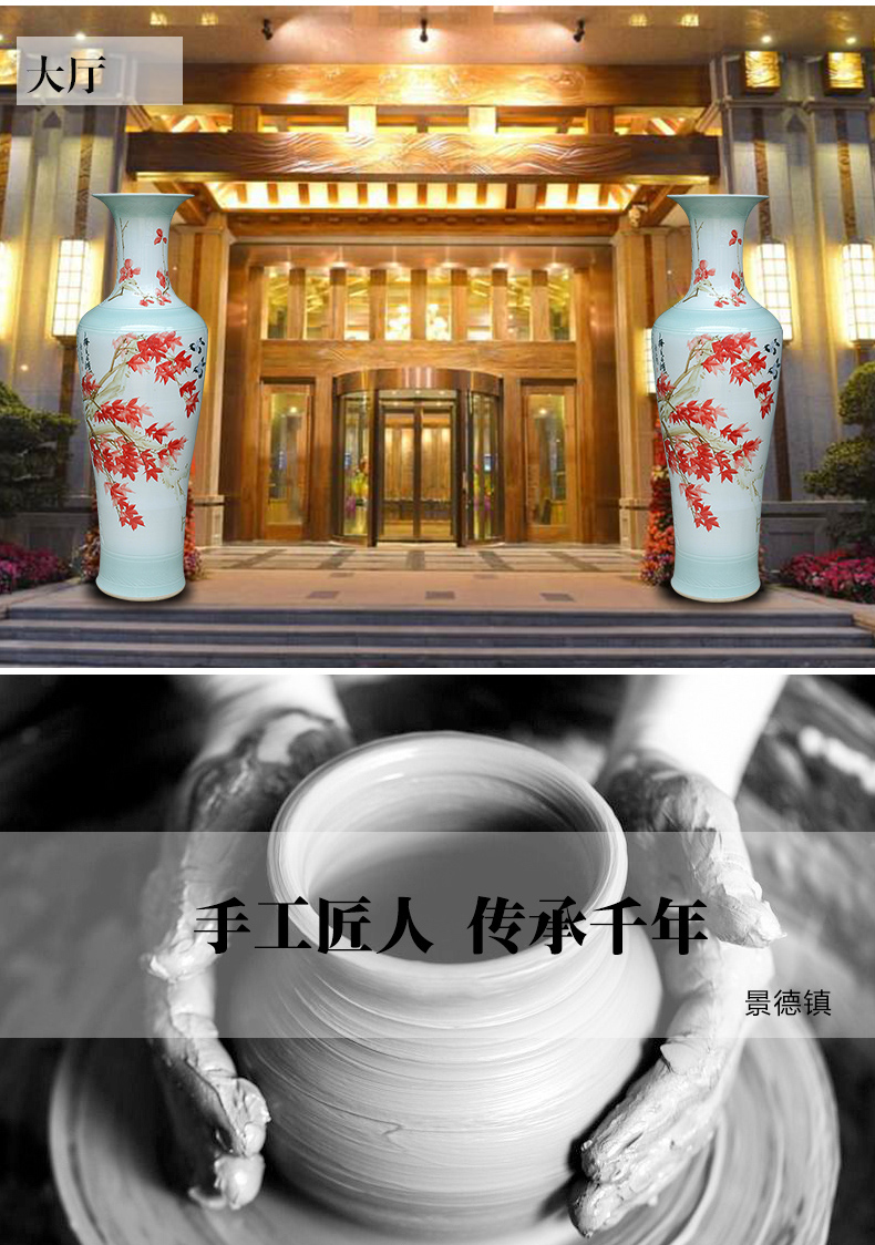 Jingdezhen ceramic hand - made vase of large modern classical Chinese style living room TV ark, porch housewarming gift