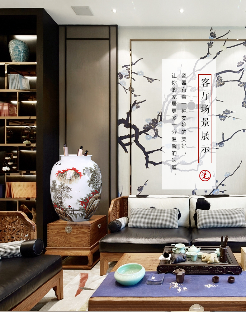 Jingdezhen ceramics landscape hand - made vases, flower arranging new Chinese style household act the role ofing is tasted, the sitting room porch decoration furnishing articles