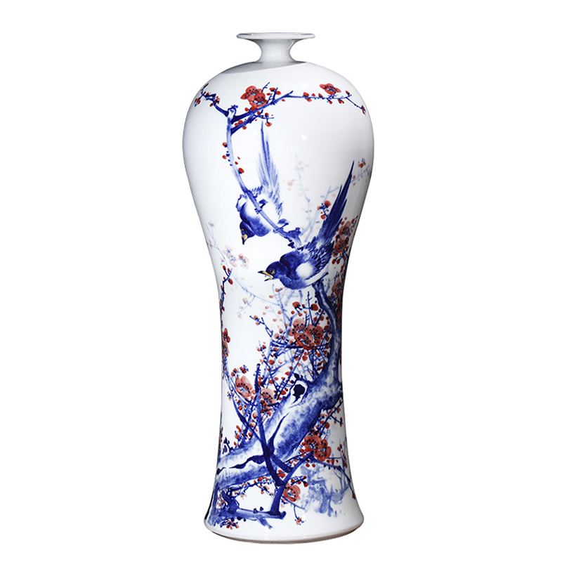 Jingdezhen ceramics beaming antique hand - made of blue and white porcelain vases, flower arrangement of new Chinese style furnishing articles large living room