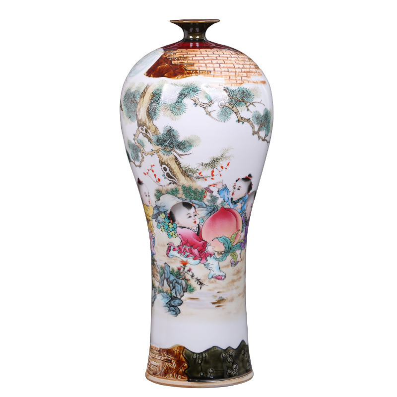Jingdezhen ceramics five sub - ka manual creative up antique vases, flower arrangement sitting room of Chinese style furnishing articles