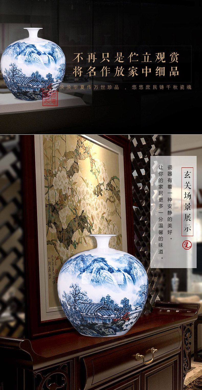 The Master of jingdezhen ceramics hand - made scenery large vases, flower arrangement of the sitting room porch decoration of the new Chinese style furnishing articles