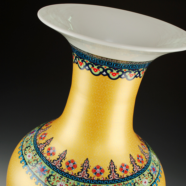 Jingdezhen ceramics European - style enamel Mosaic gold chicken 1 meter landing large vases, sitting room hotel gift taking