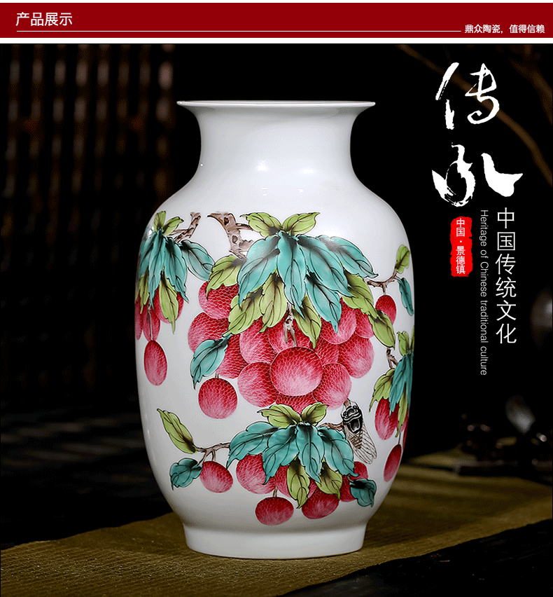 Jingdezhen ceramics powder enamel hand - made vases, flower arranging modern new Chinese style porch sitting room adornment handicraft furnishing articles