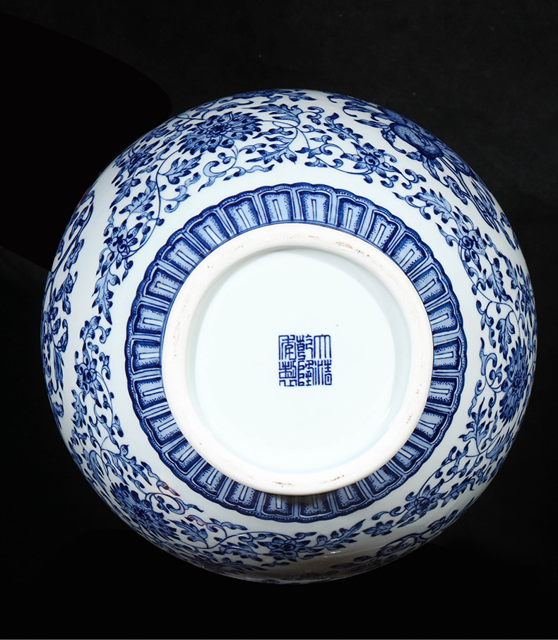 Jingdezhen ceramics imitation qianlong antique Chinese blue and white porcelain vase flower arrangement sitting room porch decoration furnishing articles