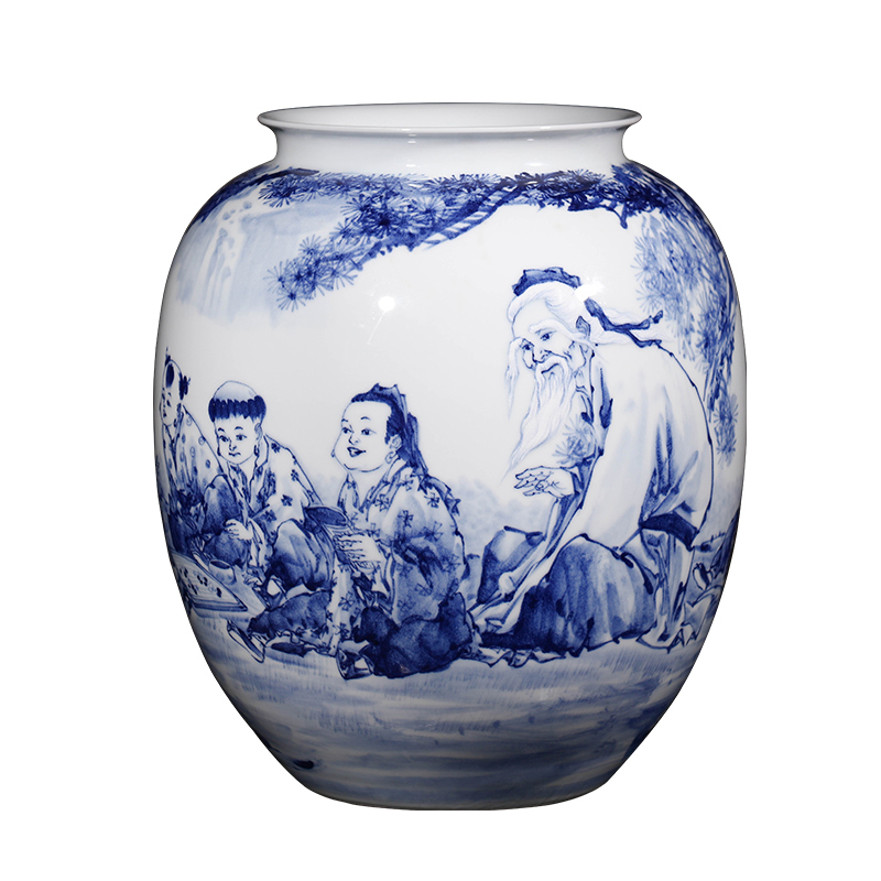 Jingdezhen ceramics outnumbered hand - made of blue and white porcelain vase household of Chinese style of the sitting room porch place gifts