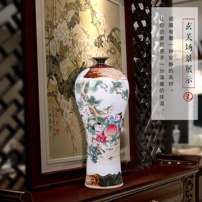 Jingdezhen ceramics five sub - ka manual creative up antique vases, flower arrangement sitting room of Chinese style furnishing articles
