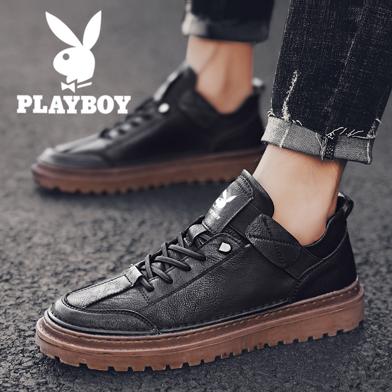 Playboy men's shoes 2022 new summer tide shoes small white men's casual leather shoes Korean version leather canvas shoes