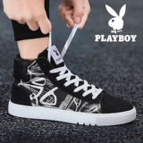 Playboy, тканевая высокая зимняя универсальная трендовая спортивная обувь для отдыха, в корейском стиле