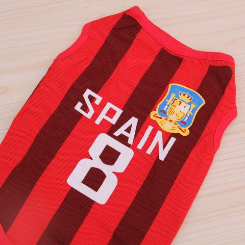 2 куска бесплатной доставки мира собачья футбольная одежда Тедди летняя щенка одежда для любимой одежды собак летняя одежда