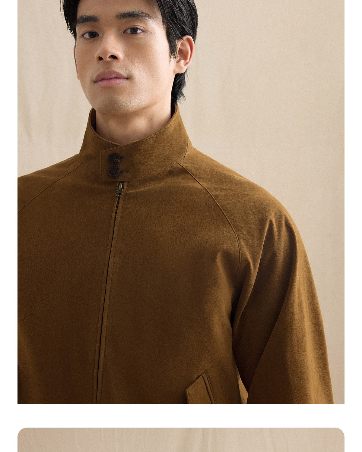 CULTUM Loose Vintage Faux Suede Harrington Jacket