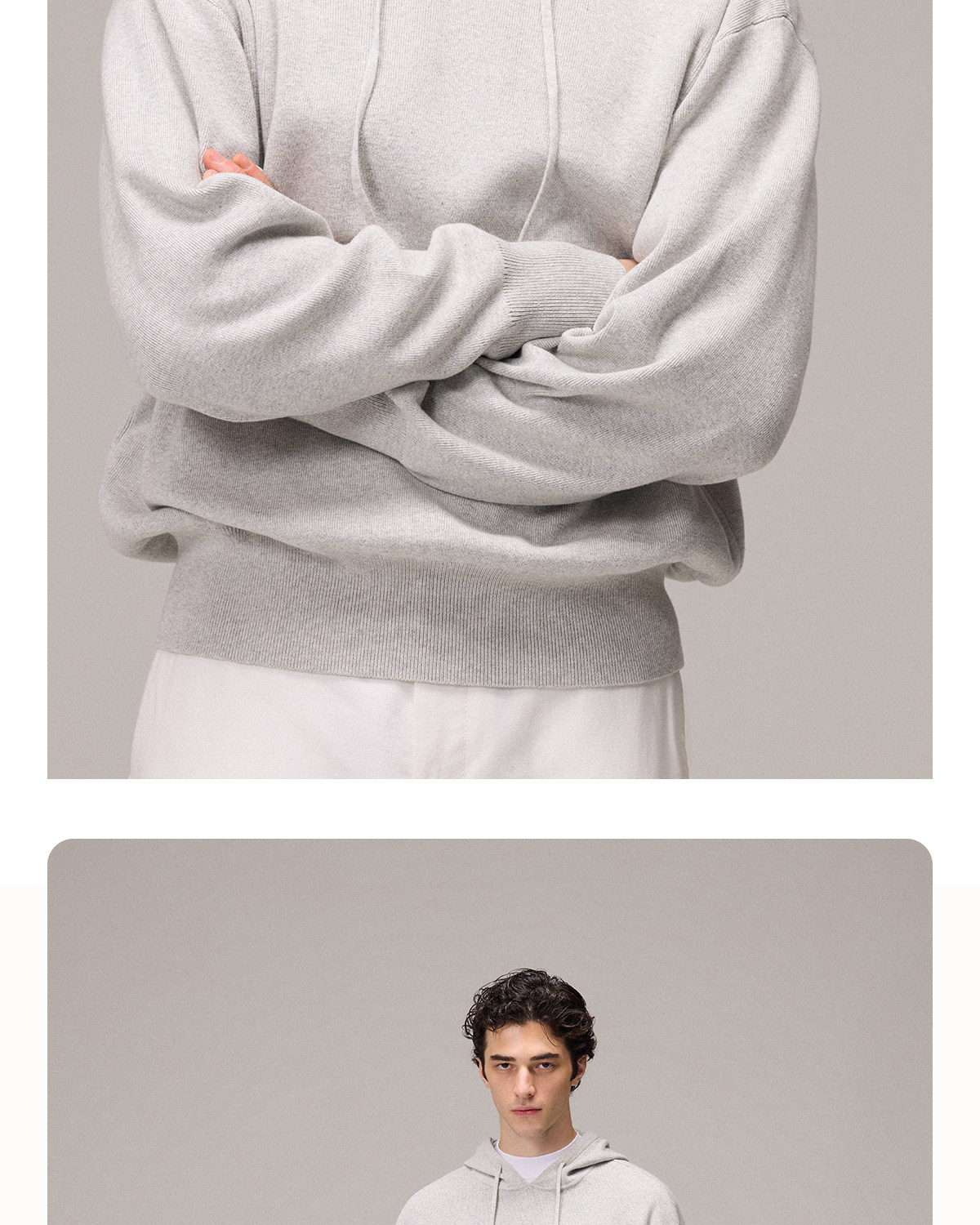 CULTUM Loose Hooded Knit Sweatshirt 685g