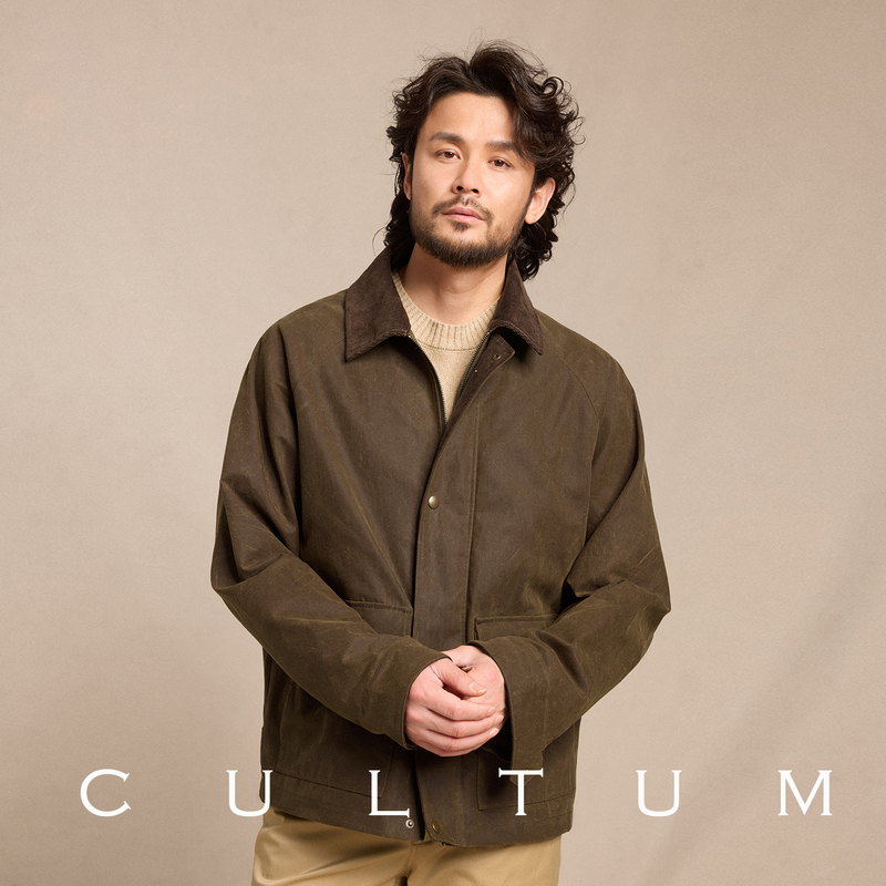 【100% Cotton Waxed】 Cultum Men's Vintage Barn-Style Outdoor Oil-Waxed Hunting Jacket for Spring and Autumn