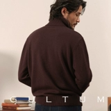 CULTUM Шерстяной ретро свитер, однотонный демисезонный лонгслив, увеличенная толщина, оверсайз