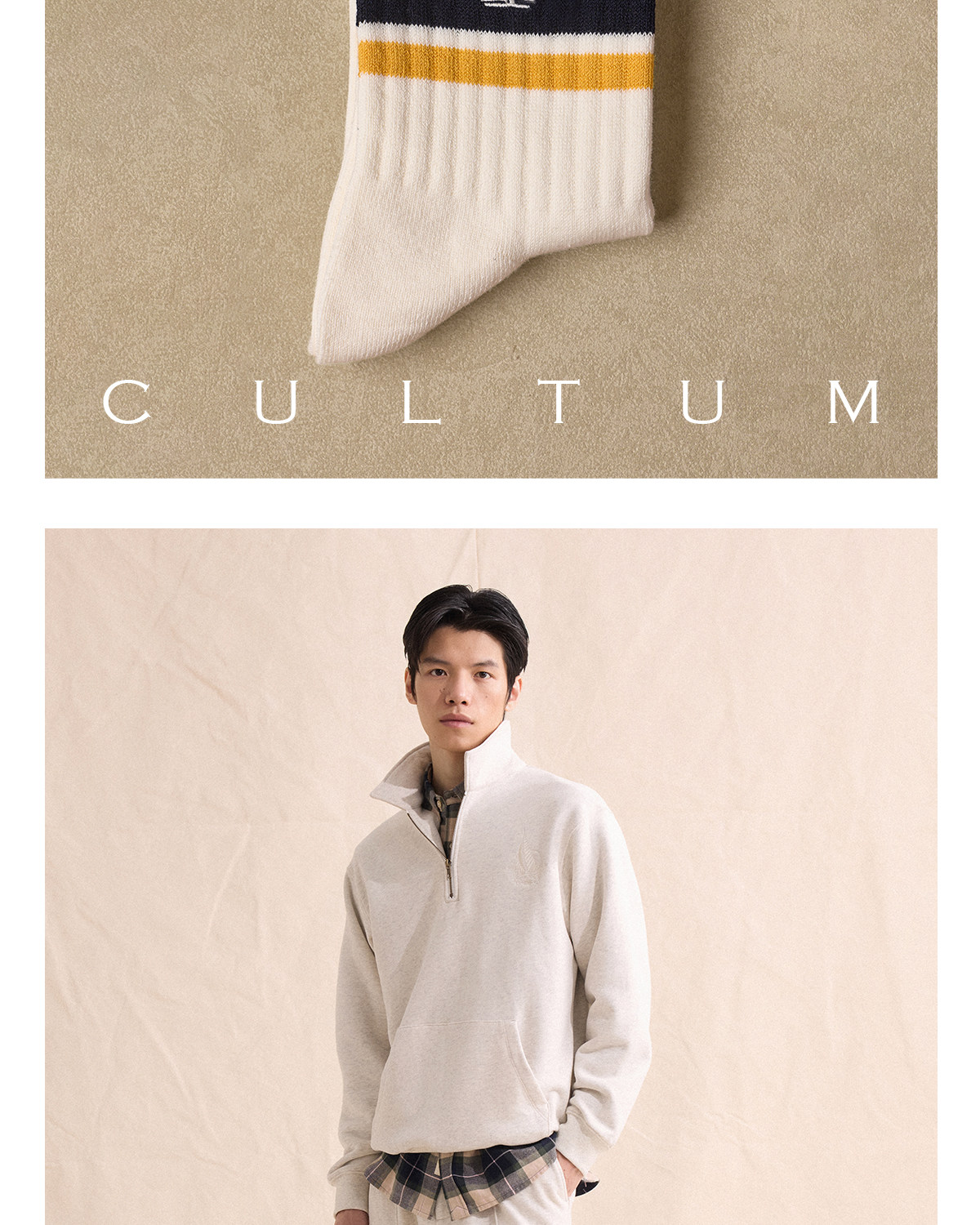 CULTUM Sailboat Embroidered Striped Mid-Calf Socks