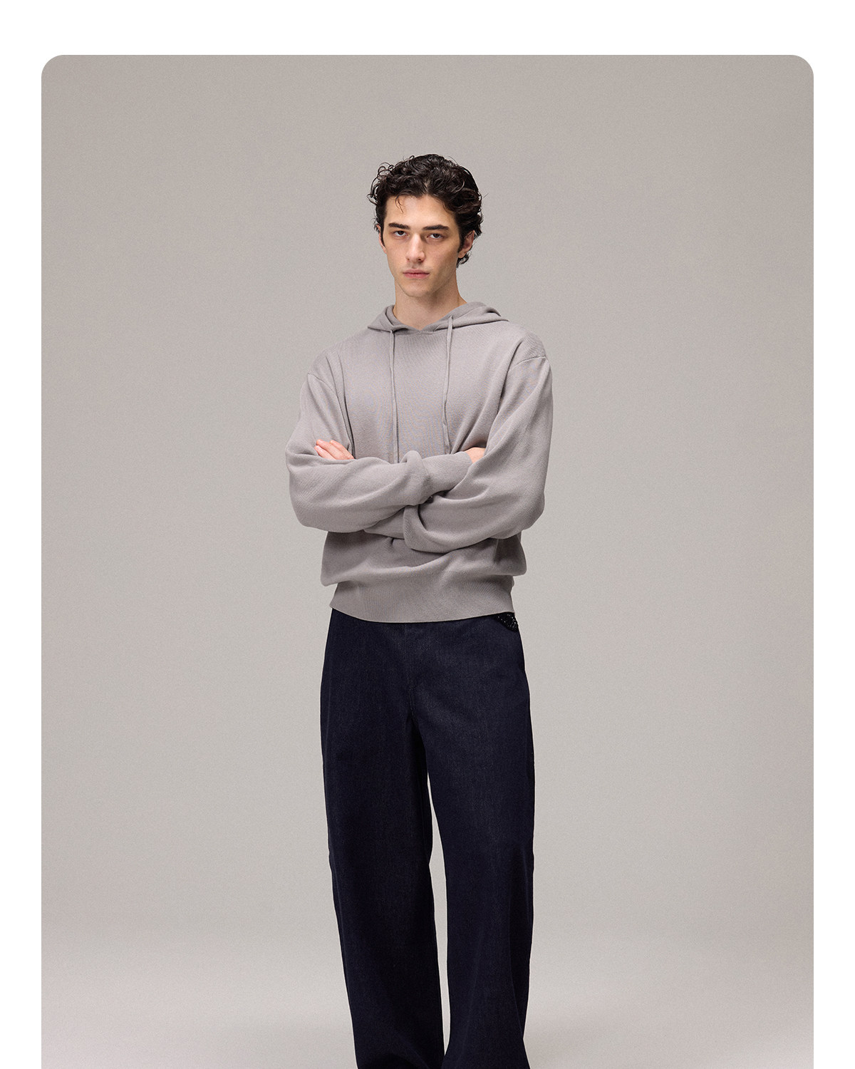 CULTUM Loose Hooded Knit Sweatshirt 685g