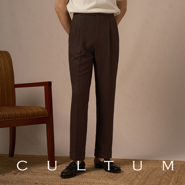 CULTUM ບໍ່ມີທາດເຫຼັກ Italian trousers ດ່ຽວສໍາລັບທຸລະກິດຜູ້ຊາຍ pants elastic ບາດເຈັບແລະ