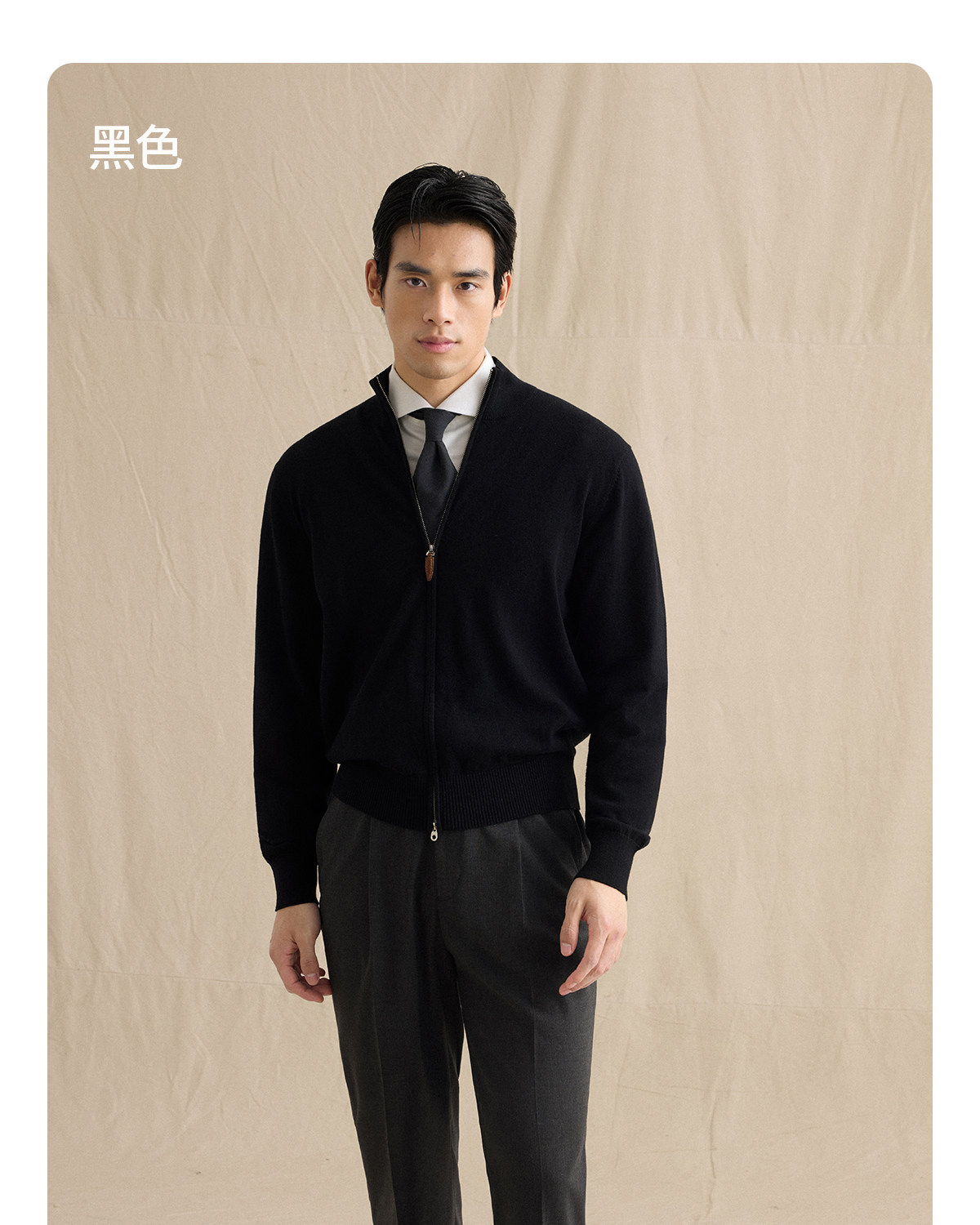 CULTUM Cotton-Cashmere Double-Zip Knit Cardigan