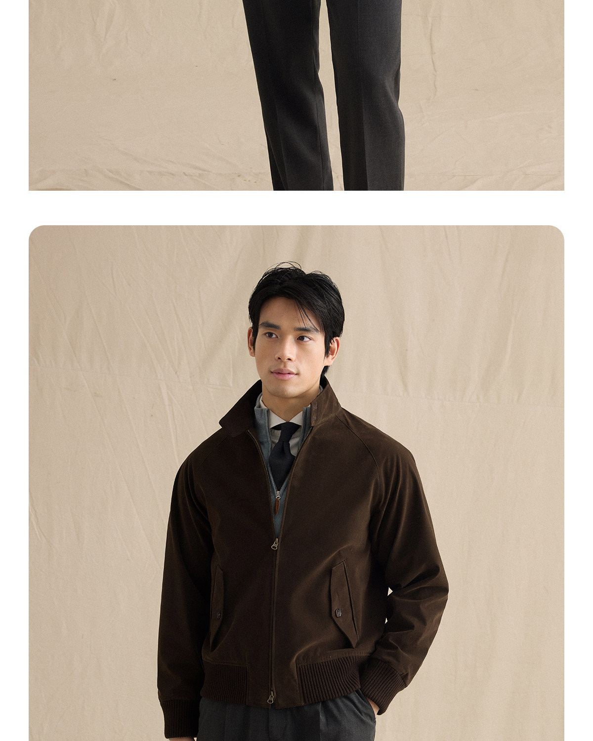 CULTUM Loose Vintage Faux Suede Harrington Jacket