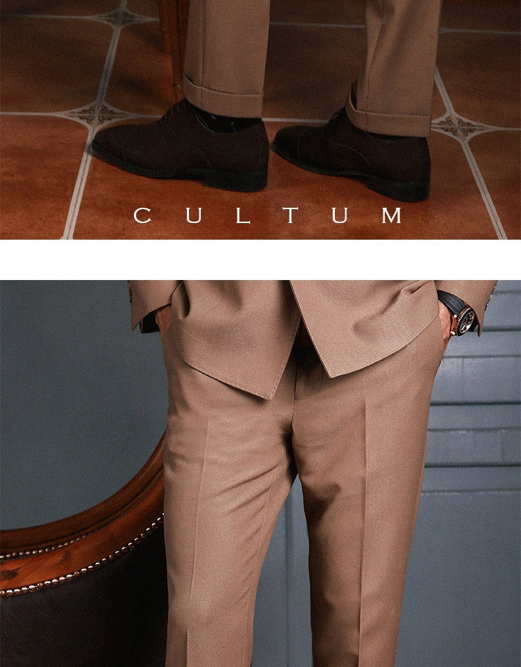 Quý ông Slim Suit Suit Business Business Straight Dress Men Stretch Mùa thu và mùa đông Kéo quần Suit Quần Hàn Quốc - Suit phù hợp quan tay nam