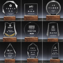 Crystal Trophy medals customized creative solid wood Trophy Company staff Teachers Day teacher souvenirs