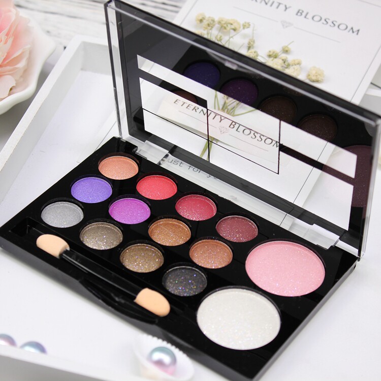 14-color wet eye shadow cream Pearlescent shiny hydrated waterproof moisturizing Earth color peach makeup eye shadow tray ins natural