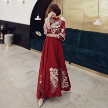 Chinese style toast dress bridal dress modern 2021 new summer wedding banquet dress red long section