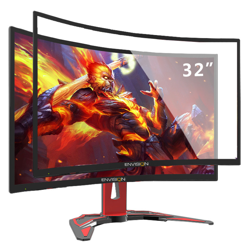 32 inch curved screen monitor glass protective screen tempered film protective cover e-sports Internet cafe bar hotel computer customization
