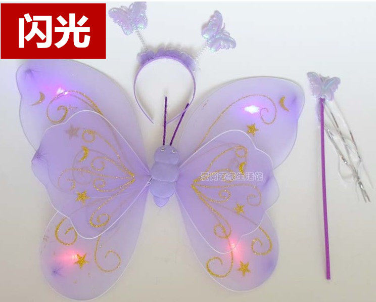 Ballara Little Magic Fairy Wings Double Flash Angel Colorful Butterfly Wings Girl Little Magic Fairy Wings