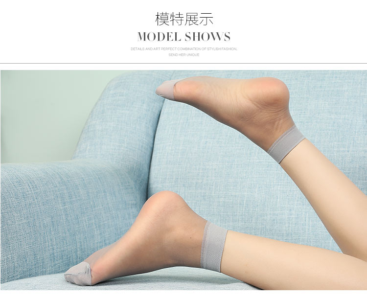 20 đôi mùa xuân và mùa thu phần mỏng chống mài mòn trong suốt màu đen pha lê nữ màu đen vớ ngắn mùa thu chống móc lụa siêu mỏng vớ lười