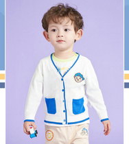 Summer new Korean version boy girl cartoon single row buttoned knit sweater cardiovert cardiovert knitted blouse